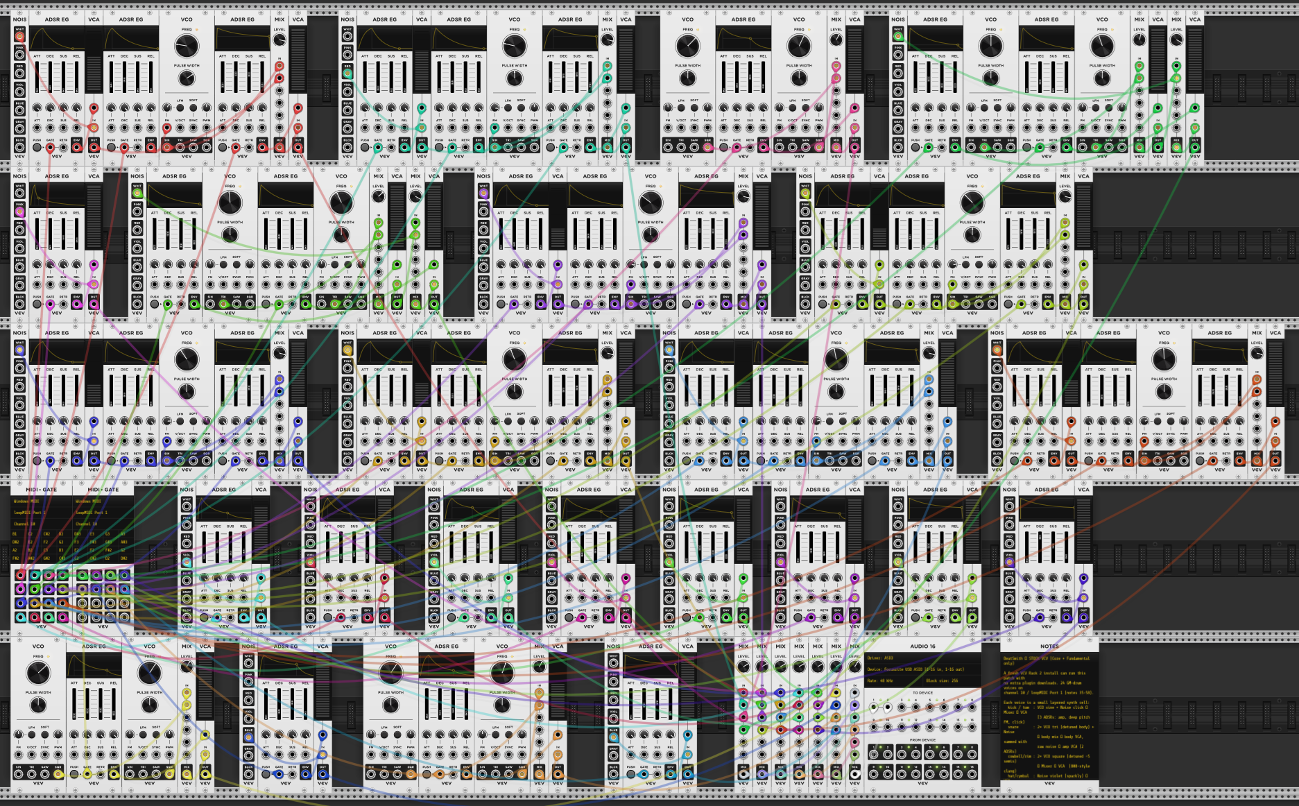 Screenshot of the drumbeet Foundation VCV Rack patch